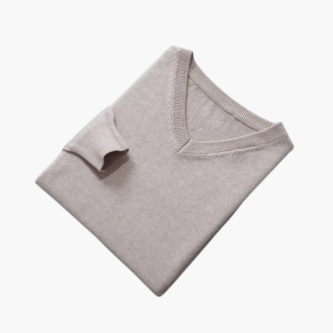 Herren Pullover | V-Ausschnitt mit Bündchenabschluss