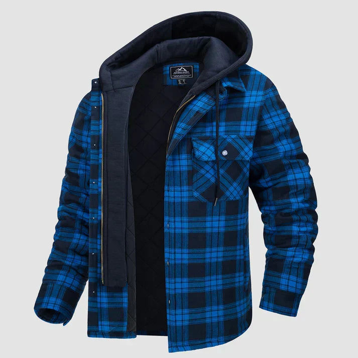 Herren Jacke | Kapuze mit Knopfleiste und Brusttasche