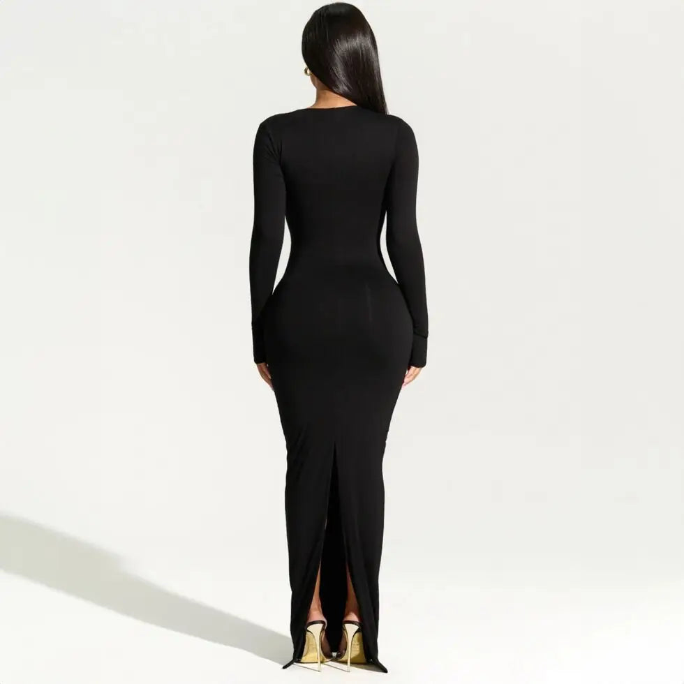 Damen Maxikleid | asymmetrischer One-Shoulder Aufbau