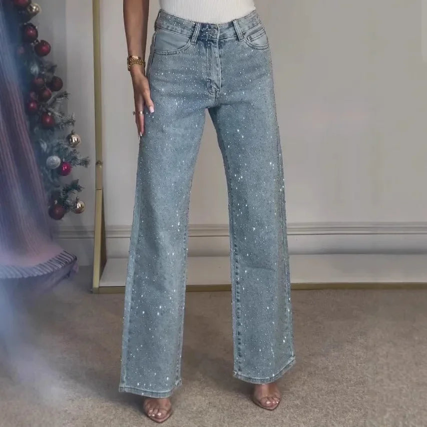 Damen Jeans | Mom-Passform mit hoher Taille und Akzentdetails