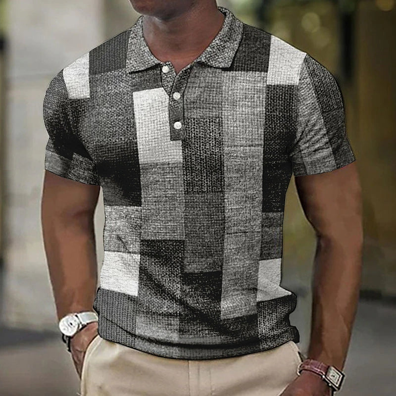 Poloshirt Herren | Kurzarm mit Blockmuster