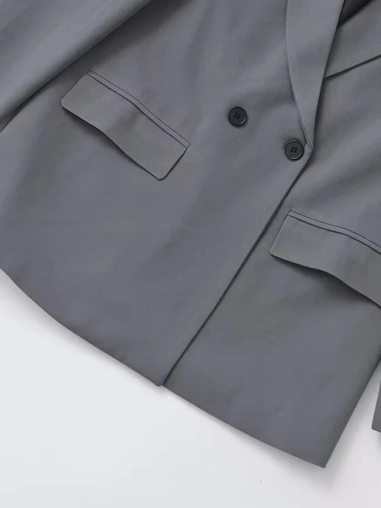 Damen Blazerjacke | Lange Ärmel mit Klappentaschen