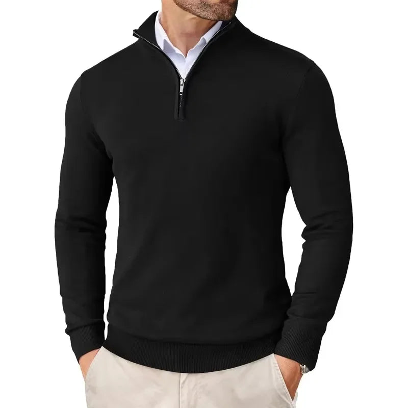 Pullover Herren | V-Ausschnitt mit halbem Reißverschluss