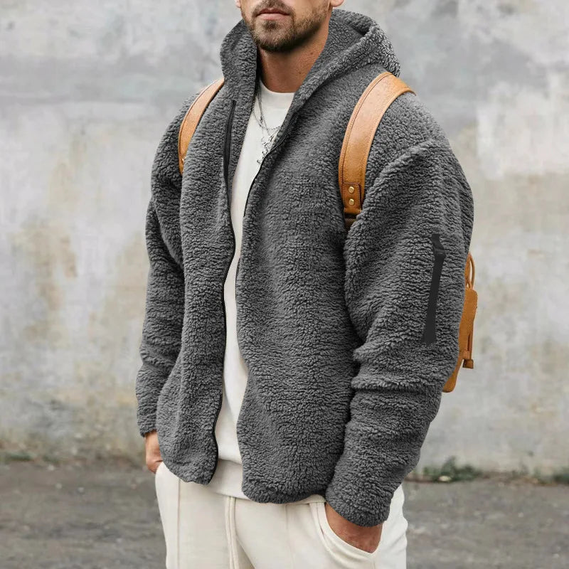 Jacke Herren | Kapuzenjacke mit Struktur und Ärmeltasche