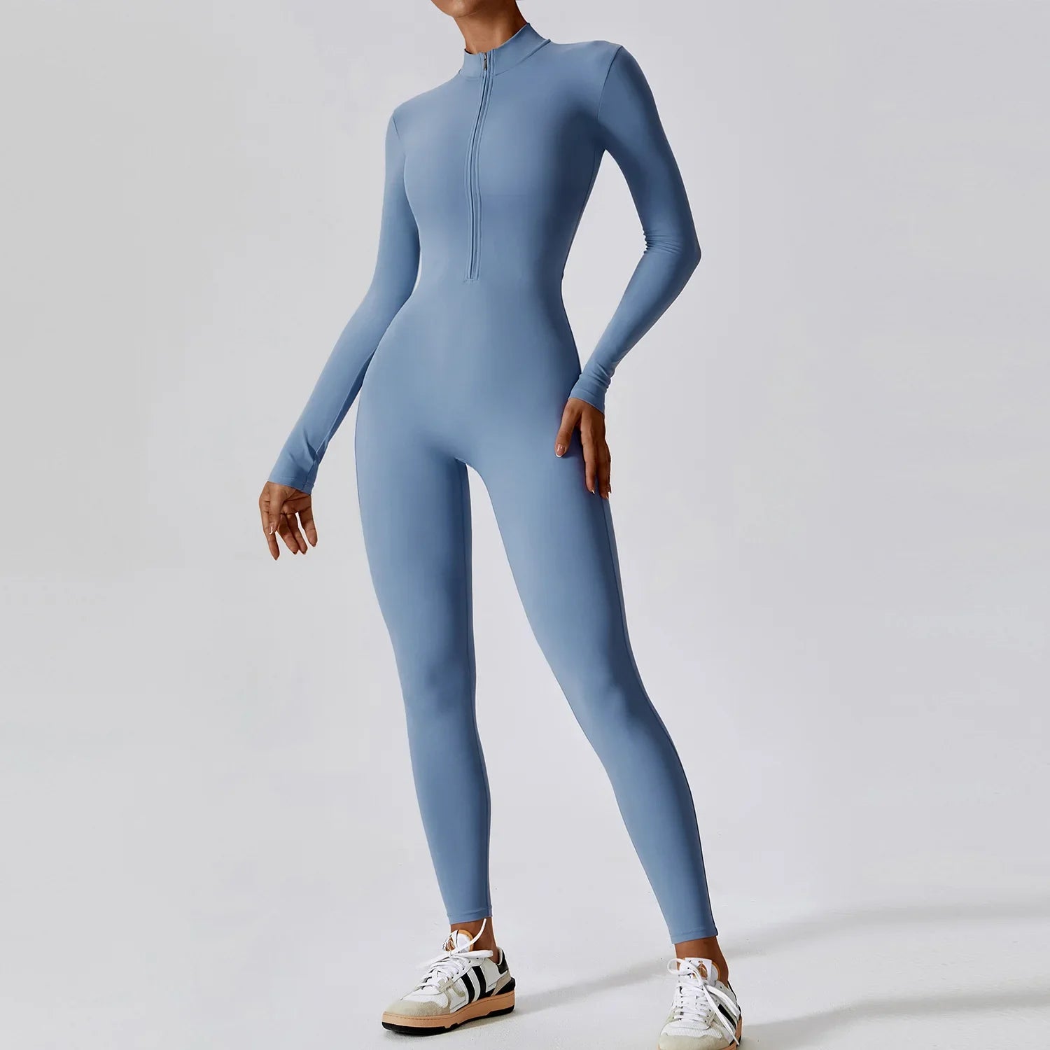 Jumpsuit Damen | Stehkragen mit Frontreißverschluss