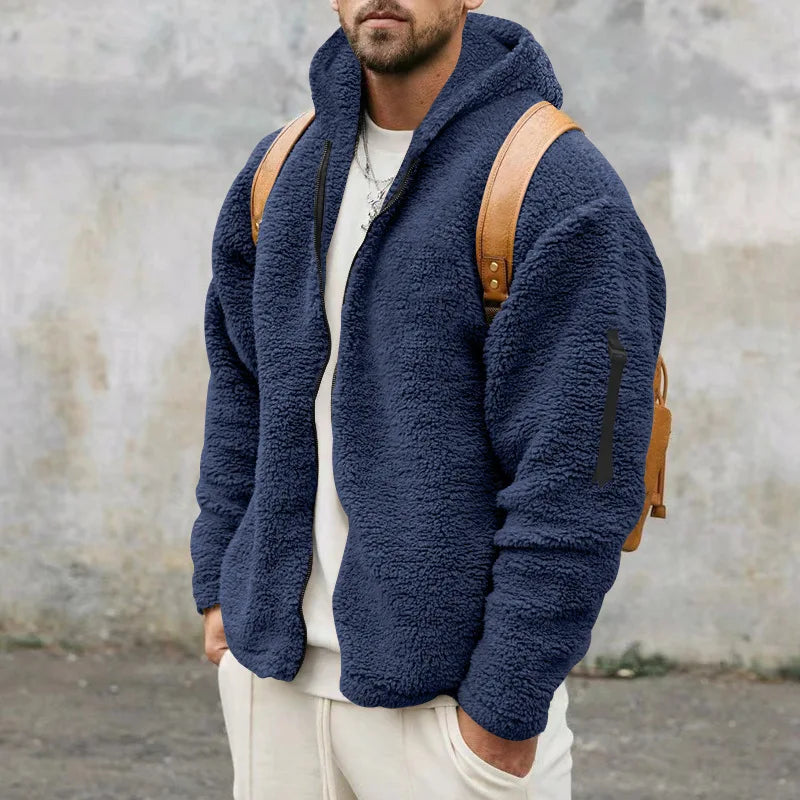 Jacke Herren | Kapuzenjacke mit Struktur und Ärmeltasche