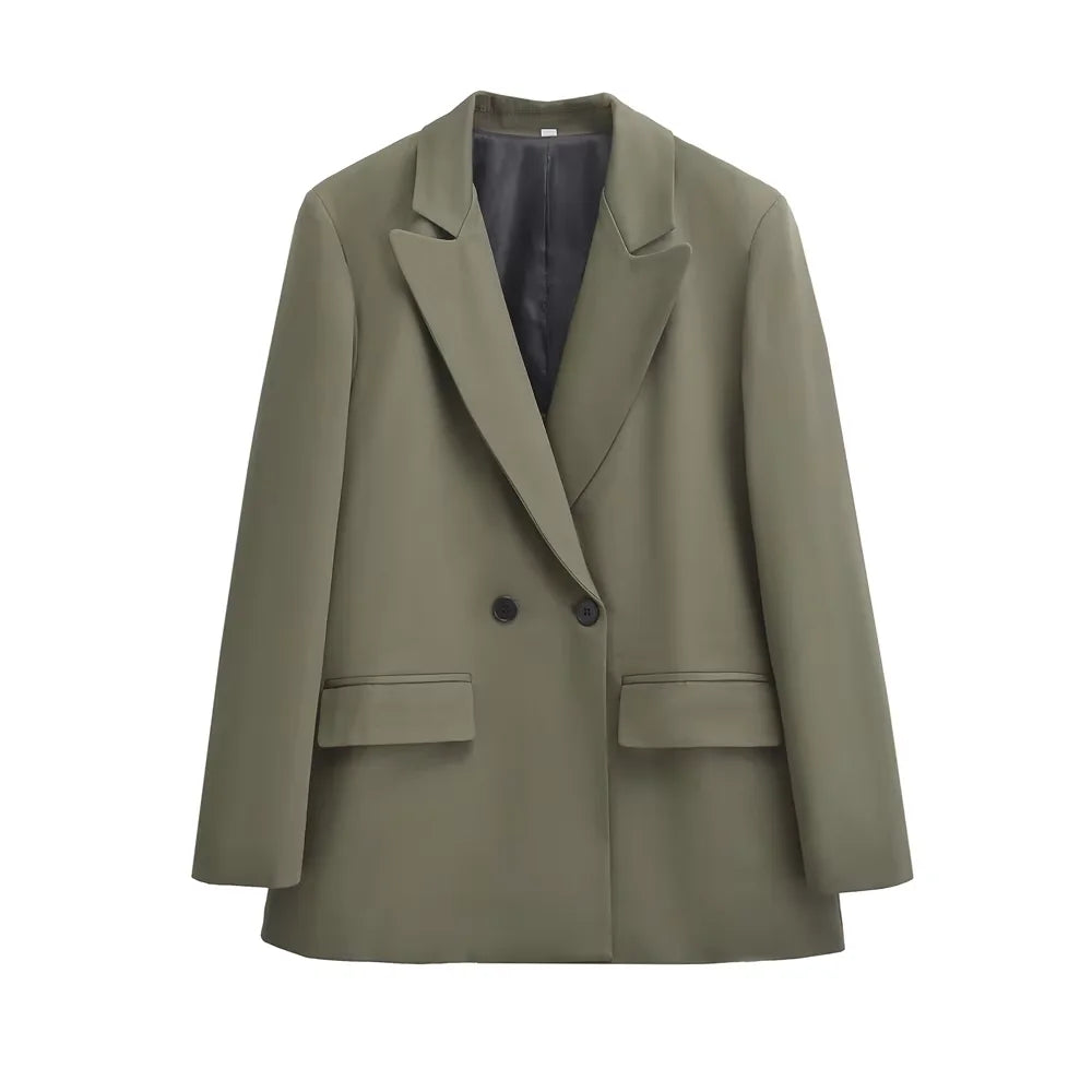 Damen Blazerjacke | Lange Ärmel mit Klappentaschen