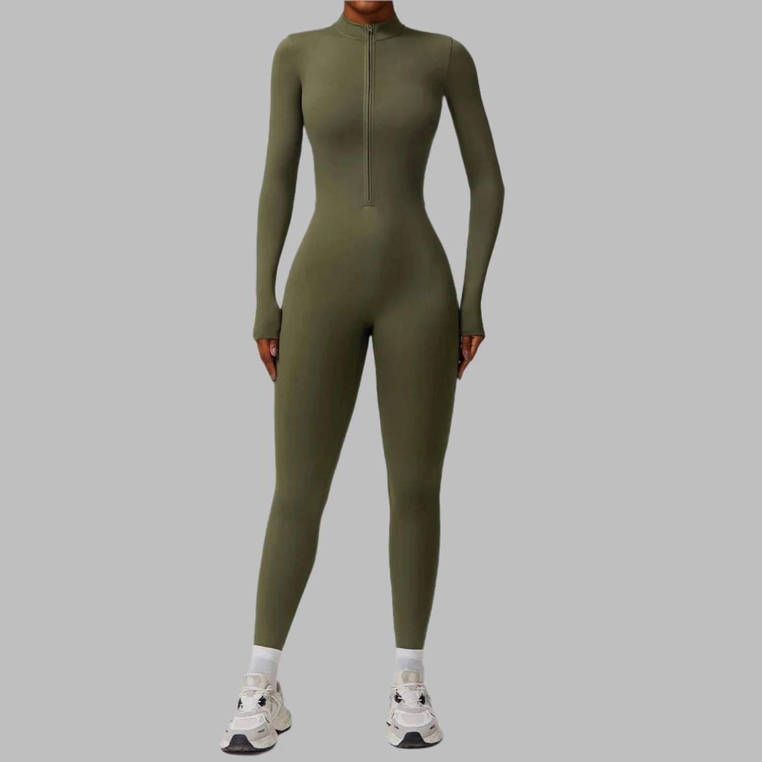 Jumpsuit Damen | Stehkragen mit Frontreißverschluss