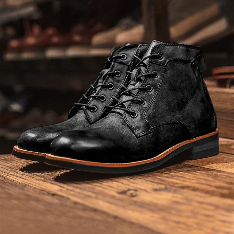 Herren Schuhe | Glatte Front mit Schnürsystem und Absatz