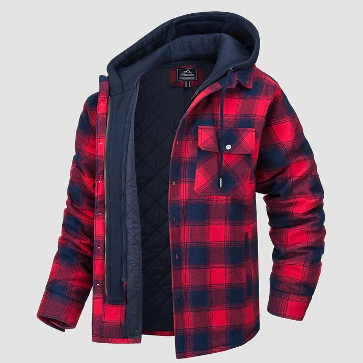 Herren Jacke | Kapuze mit Knopfleiste und Brusttasche