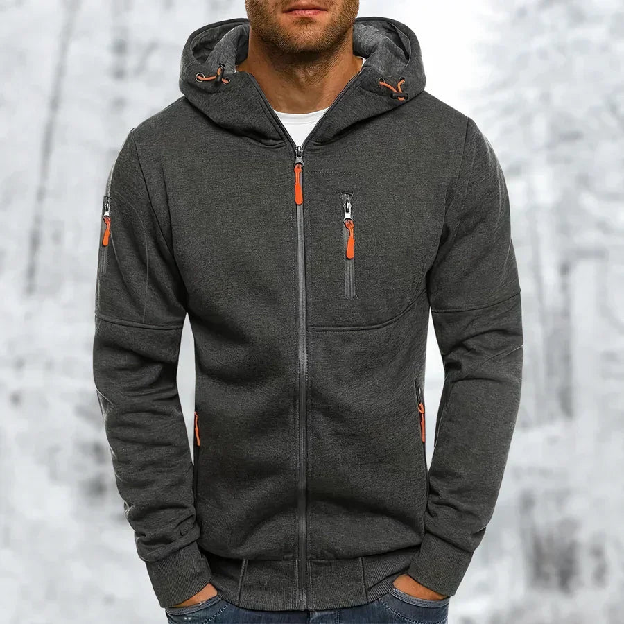 Herren Hoodie | Kapuze mit Reißverschluss und Brusttasche