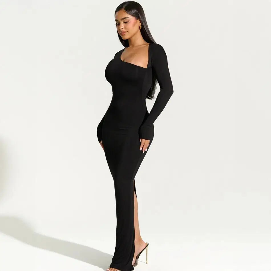 Damen Maxikleid | asymmetrischer One-Shoulder Aufbau