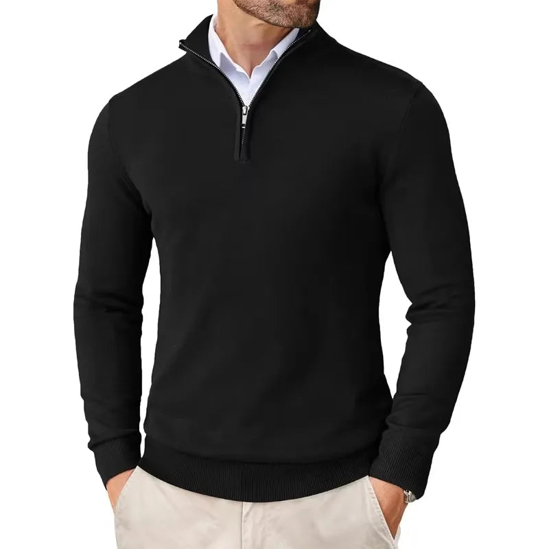Pullover Herren | V-Ausschnitt mit halbem Reißverschluss