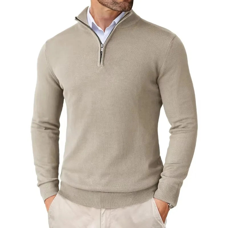 Pullover Herren | V-Ausschnitt mit halbem Reißverschluss