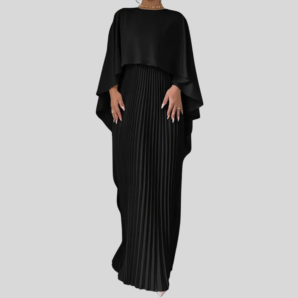 Maxikleid Damen | Batwing-Ärmel und durchgehende Rocklänge