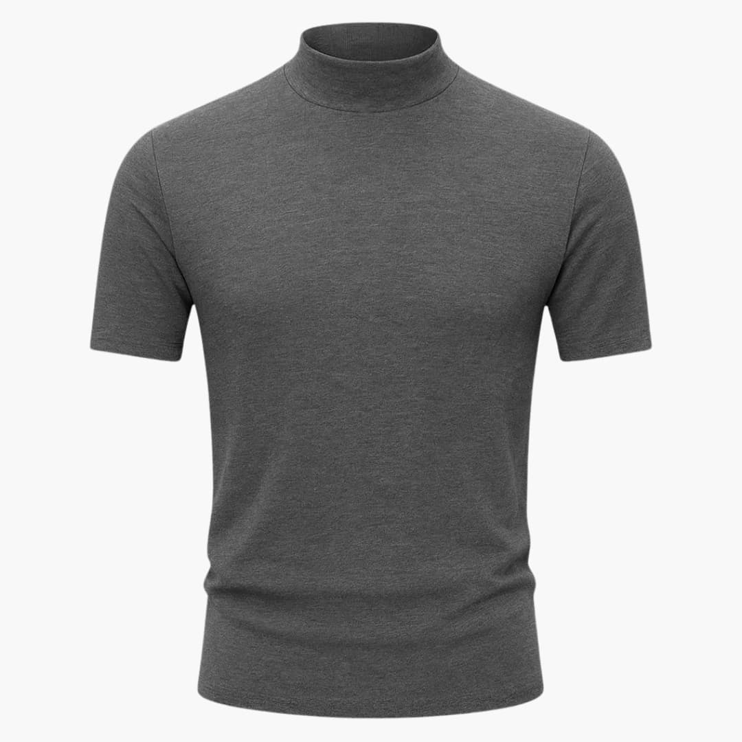 Herren T-Shirt | Stehkragen mit kurzer Ärmelstruktur