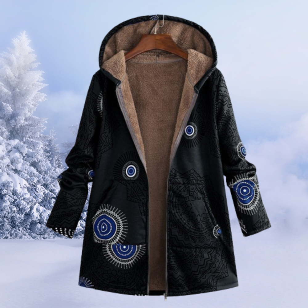 Damen Winterjacke | lange Ausführung mit Muster
