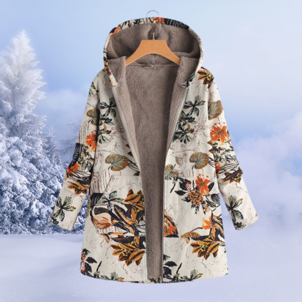 Damen Winterjacke | lange Ausführung mit Muster