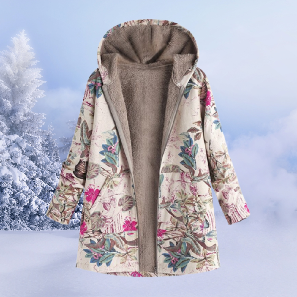 Damen Winterjacke | lange Ausführung mit Muster