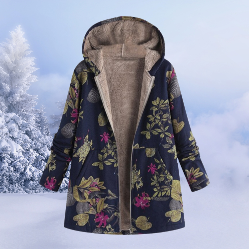 Damen Winterjacke | lange Ausführung mit Muster