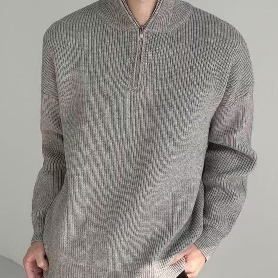 Herren Pullover | Hoher Kragen mit Frontreißverschluss