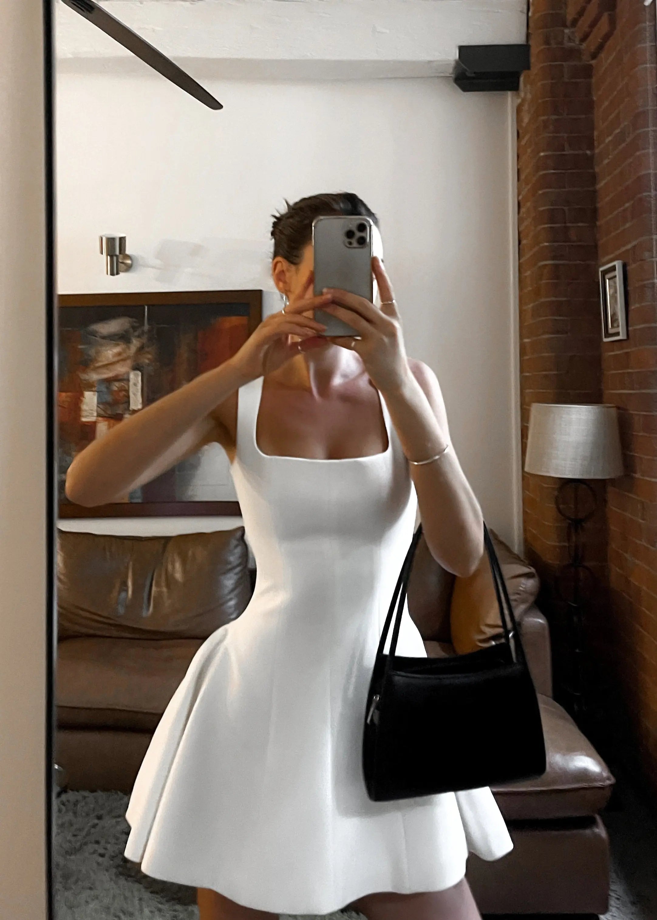 Kleid Damen | Quadratischer Ausschnitt mit Skaterform