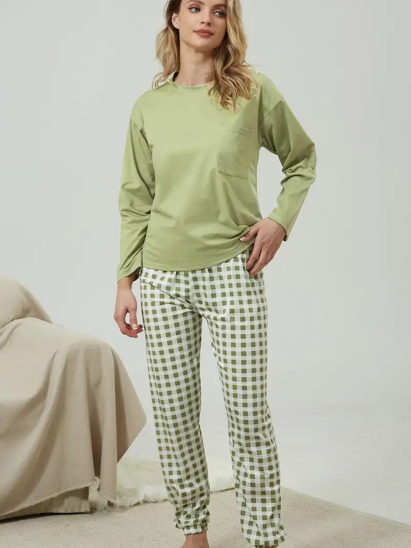 Set Damen | Rundhals mit Karohose