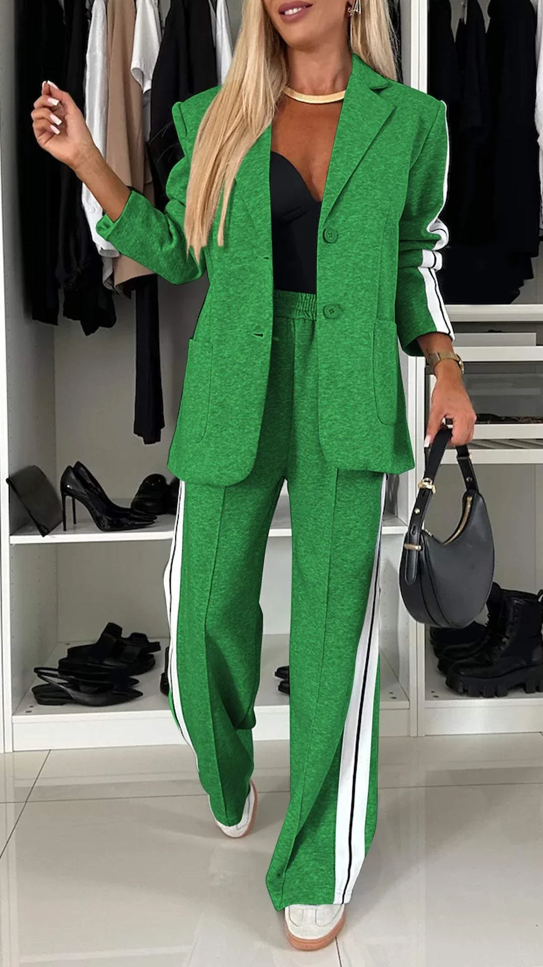 Damen Blazer Set | Zweiteilig mit Hose und Reverskragen