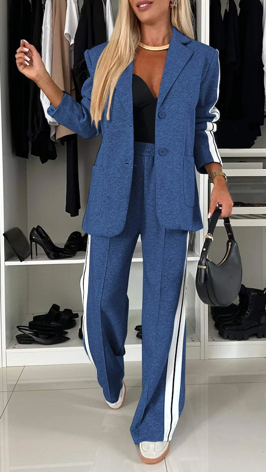 Damen Blazer Set | Zweiteilig mit Hose und Reverskragen