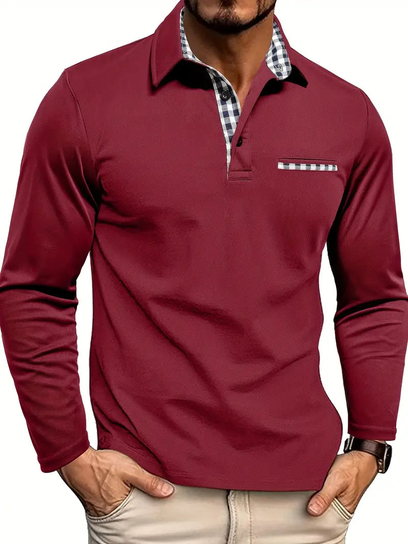 Herren Poloshirt | Langarm-Ausführung mit Kragen und Knopfleiste