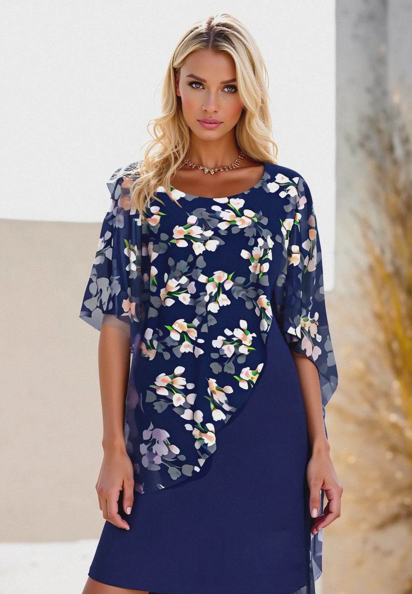 Kleid Damen | Überwurf mit Blumenmuster