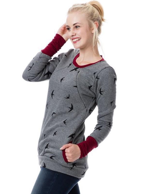 Stilloberteil Damen | Punktmuster mit Fronttasche