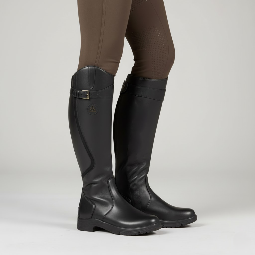 Damen Stiefel | Kniehoher Schaft mit seitlichem Verschlussdetail