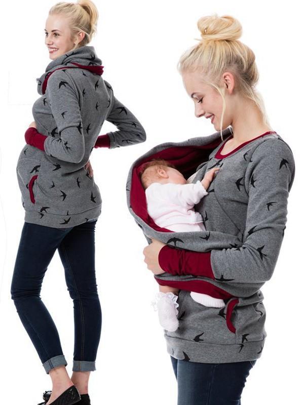Stilloberteil Damen | Punktmuster mit Fronttasche