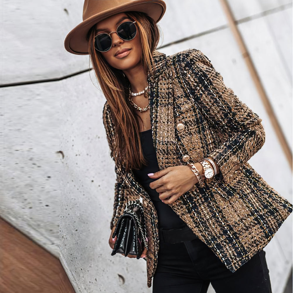 Damen Blazer | grob gestrickte Form mit Rautenmuster