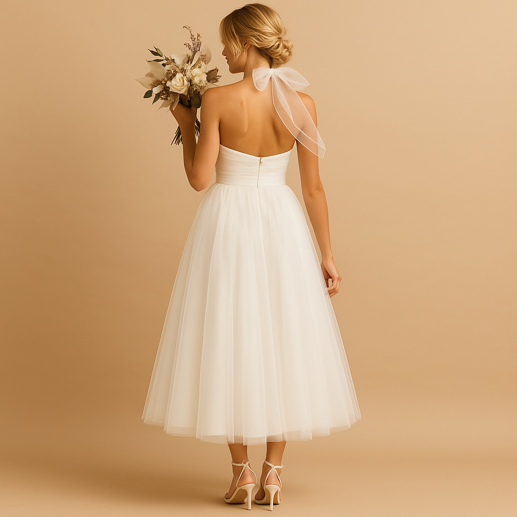 Kleid Damen | Neckholderkleid mit Faltenrock