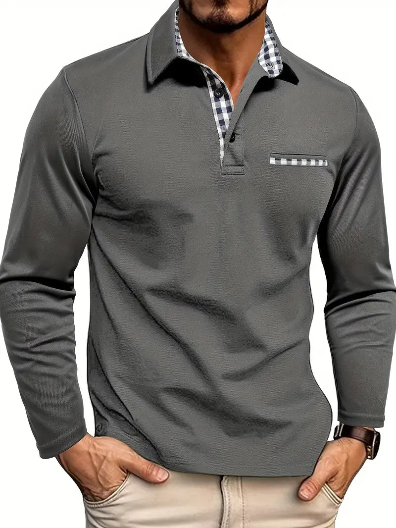 Herren Poloshirt | Langarm-Ausführung mit Kragen und Knopfleiste