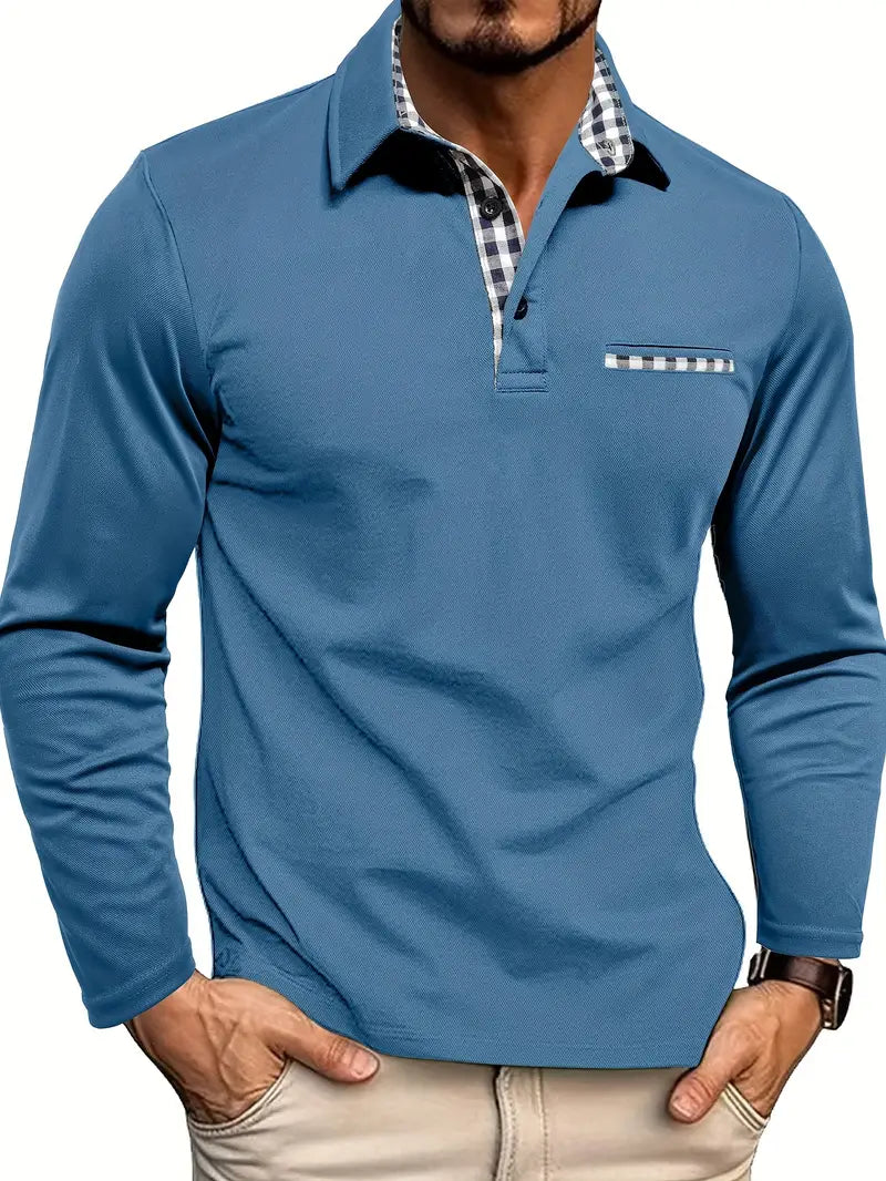Herren Poloshirt | Langarm-Ausführung mit Kragen und Knopfleiste