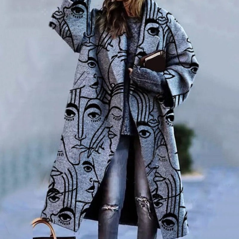 Damen langer Mantel | Trenchcoat mit klassischem Schnitt