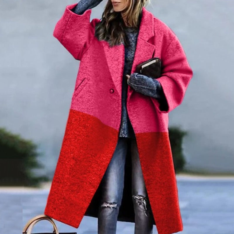 Damen langer Mantel | Trenchcoat mit klassischem Schnitt