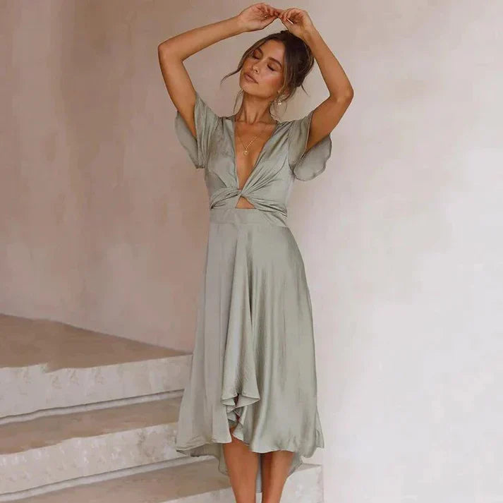 Kleid Damen | V-Ausschnitt mit Taillendetail