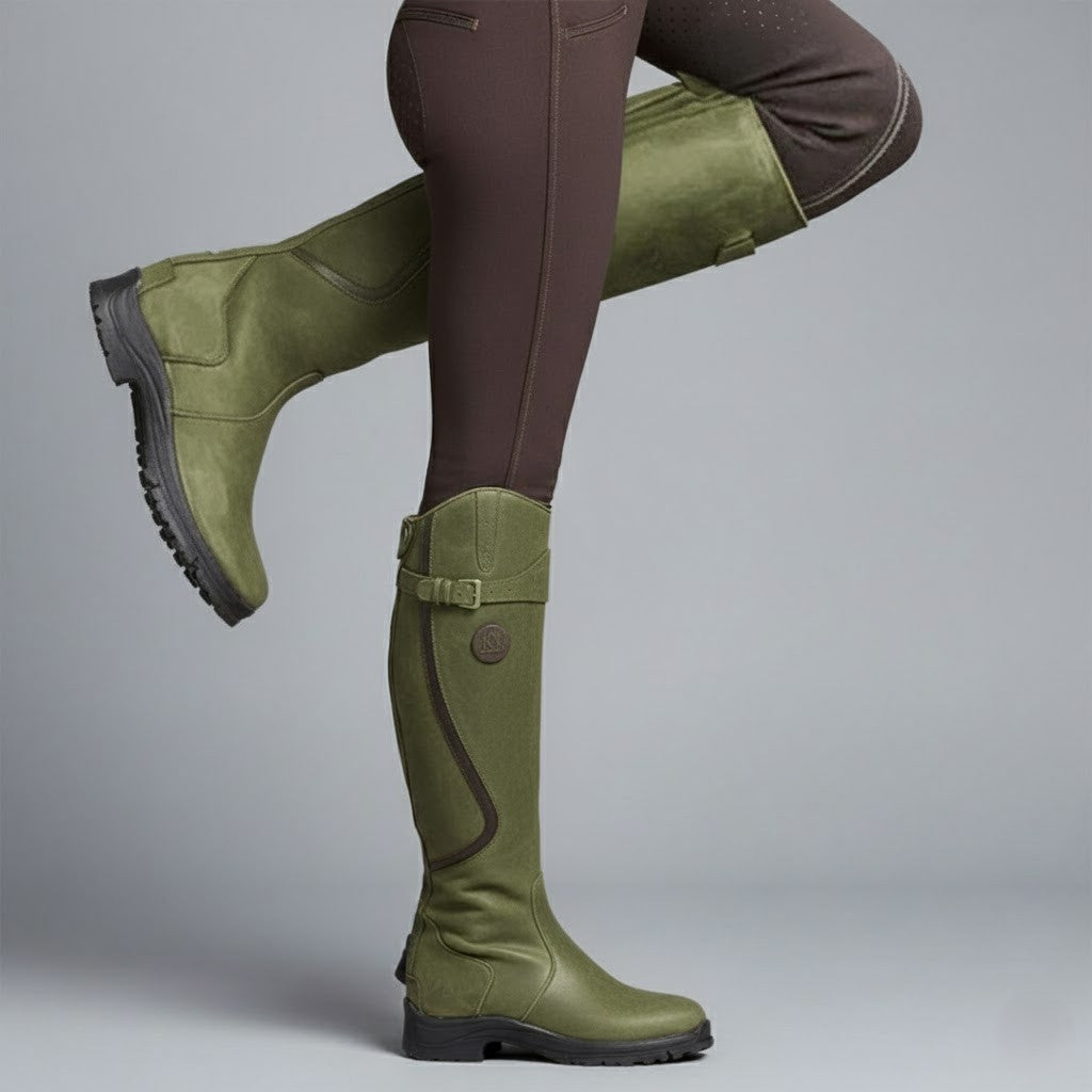 Damen Stiefel | Kniehoher Schaft mit seitlichem Verschlussdetail