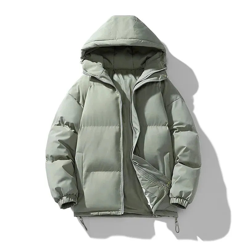 Herren Jacke Puffer | Kapuze und durchgehende Reißverschlusslösung
