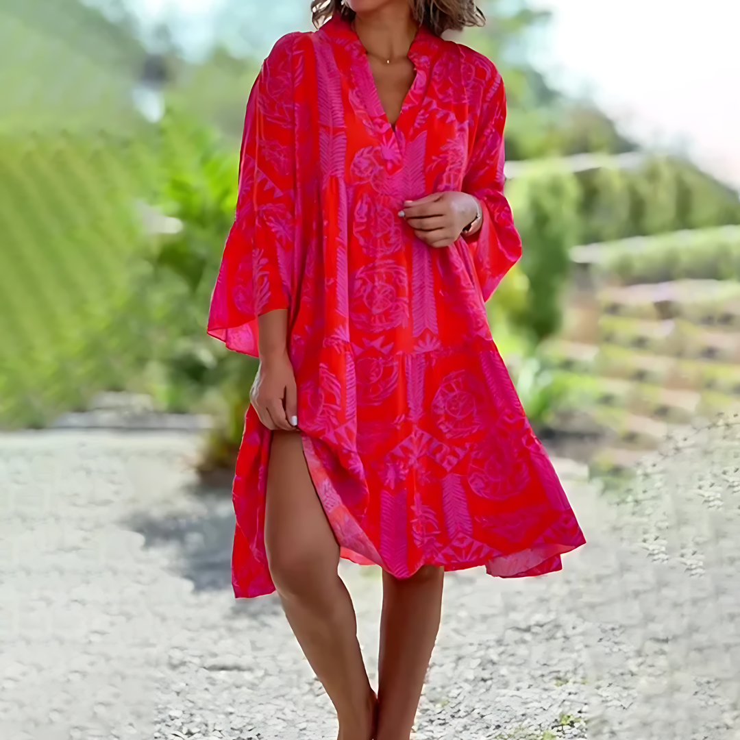 Kleid Damen | V-Ausschnitt und knielange Form