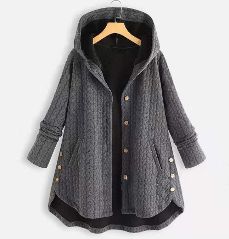 Jacke Damen | Kapuze mit Knopfleiste