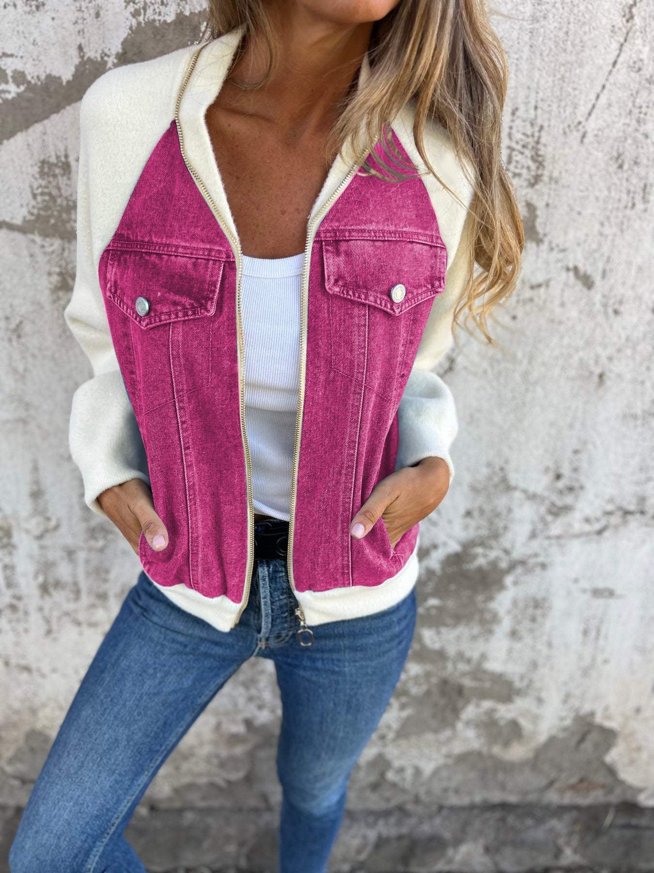Damen Jacke | strukturierte Form mit geradem Aufbau