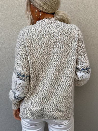 Damen Pullover | Rollkragen mit horizontalem Musterverlauf