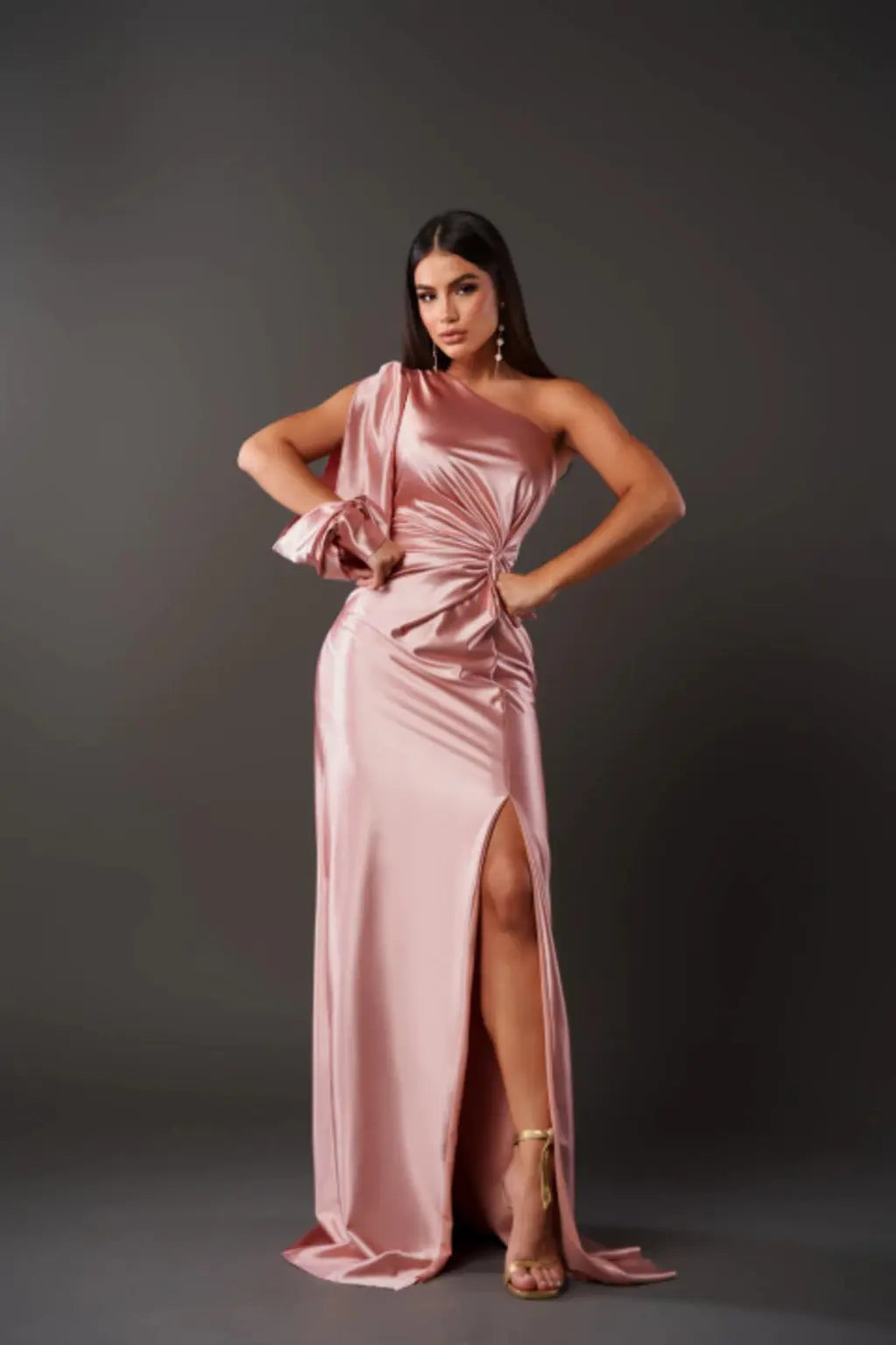 Kleid Damen | One-Shoulder mit Drapierung