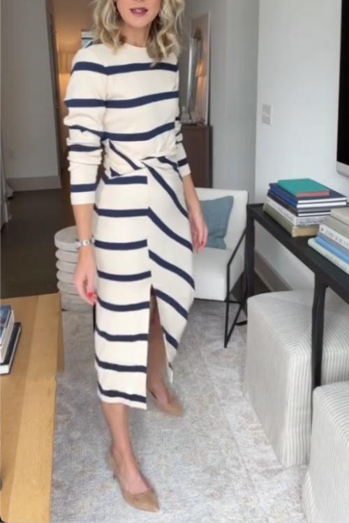 Kleid Damen | Wickeldetail mit Seitenschlitz