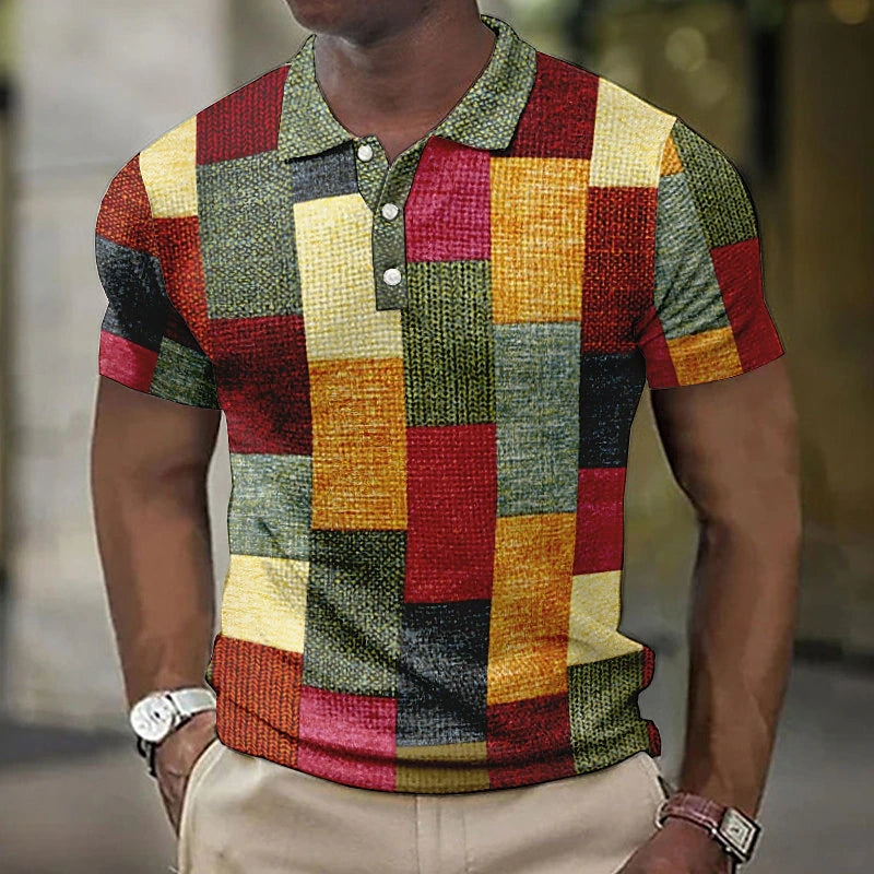 Poloshirt Herren | Kurzarm mit Blockmuster